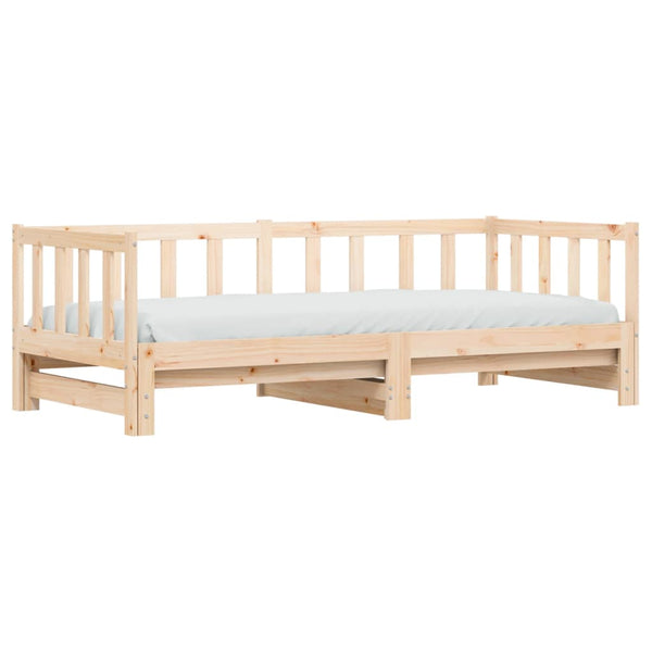 Single Bed Frames Day Bed With Trundle 92X187 Cm Single Size Solid Wood Pine