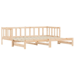 Single Bed Frames Day Bed With Trundle 92X187 Cm Single Size Solid Wood Pine