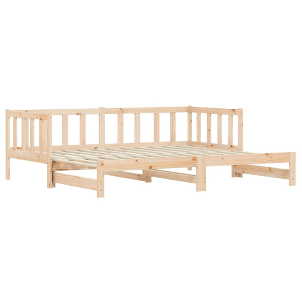 Single Bed Frames Day Bed With Trundle 92X187 Cm Single Size Solid Wood Pine