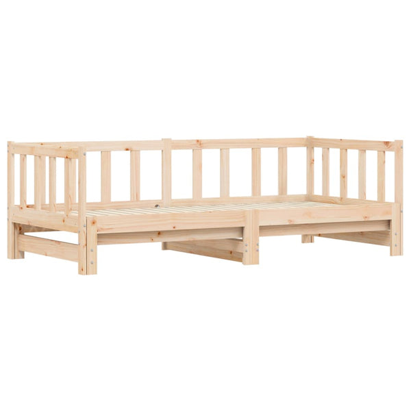 Single Bed Frames Day Bed With Trundle 92X187 Cm Single Size Solid Wood Pine