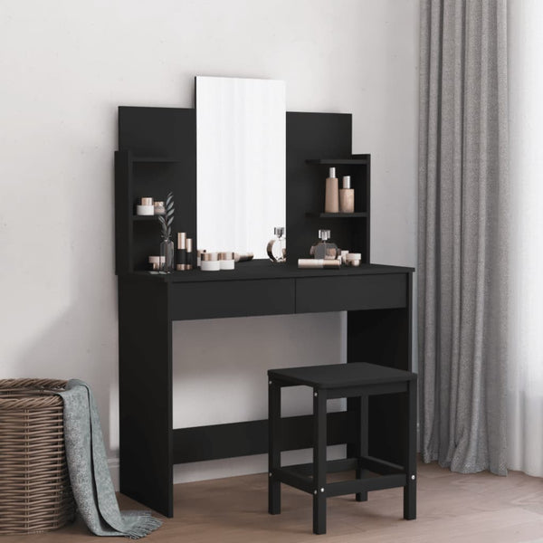 Dressing Tables Dressing Table With Mirror Black 96X39x142 Cm