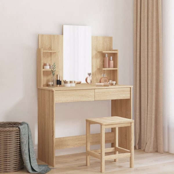 Dressing Tables Dressing Table With Mirror Sonoma Oak 96X39x142 Cm