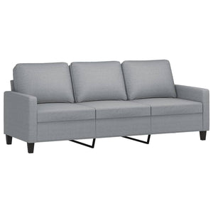 Sofas, Armchairs & Couches 3 Seater Sofa Light Grey 180 Cm Fabric