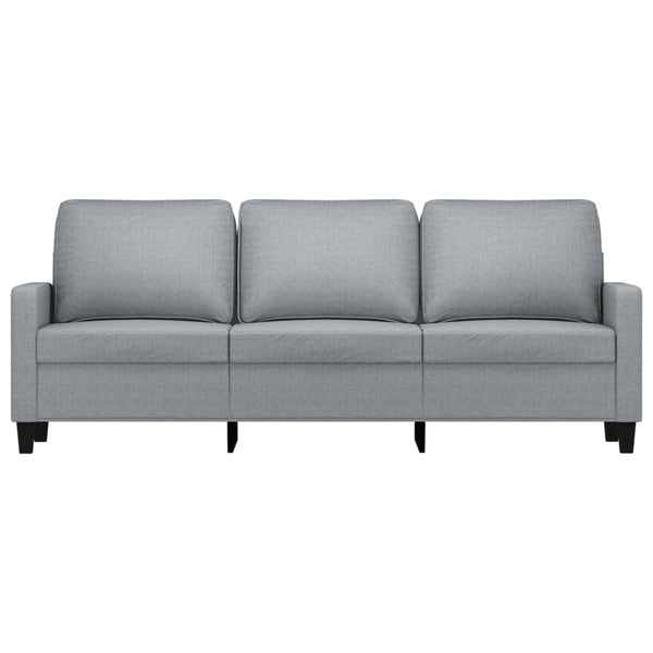 Sofas, Armchairs & Couches 3 Seater Sofa Light Grey 180 Cm Fabric