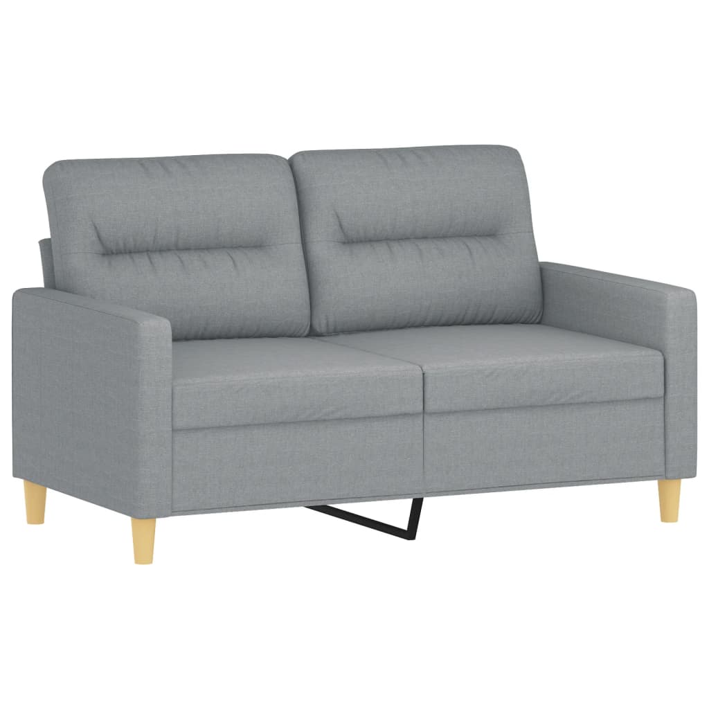 Sofas, Armchairs & Couches 2 Seater Sofa Light Grey 120 Cm Fabric