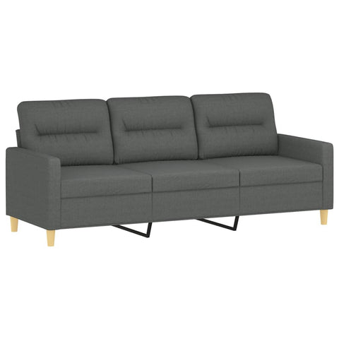 Sofas, Armchairs & Couches 3 Seater Sofa Dark Grey 180 Cm Fabric