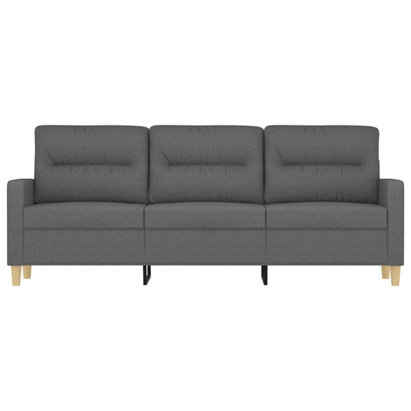 Sofas, Armchairs & Couches 3 Seater Sofa Dark Grey 180 Cm Fabric