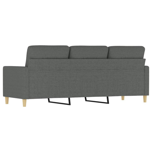 Sofas, Armchairs & Couches 3 Seater Sofa Dark Grey 180 Cm Fabric