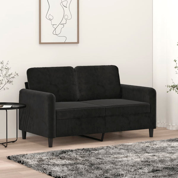 Sofas, Armchairs & Couches 2 Seater Sofa Black 120 Cm Velvet