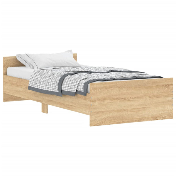 Single Bed Frames Bed Frame Sonoma Oak 92X187 Cm Single Size Engineered Wood