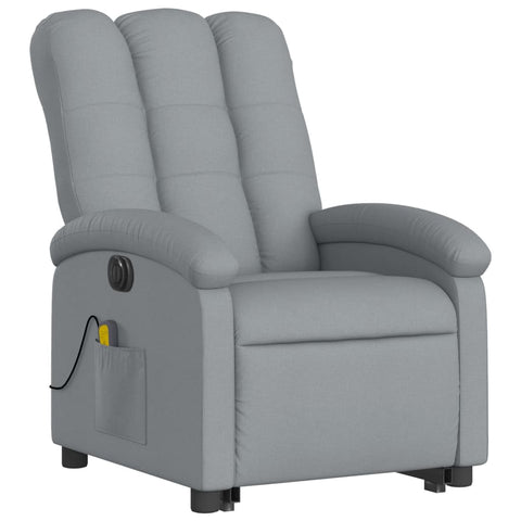 Electric Massage Chairs Electric Stand Up Massage Recliner Chair Light Grey Fabric