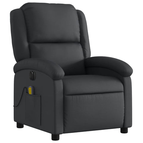 Electric Massage Chairs Electric Massage Recliner Chair Black Real Leather