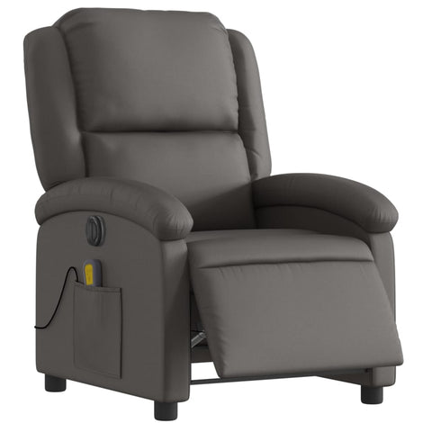 Electric Massage Chairs Electric Massage Recliner Chair Grey Real Leather