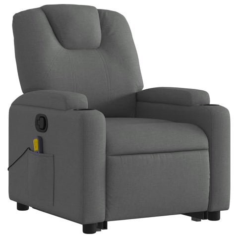 Electric Massage Chairs Stand Up Massage Recliner Chair Dark Grey Fabric