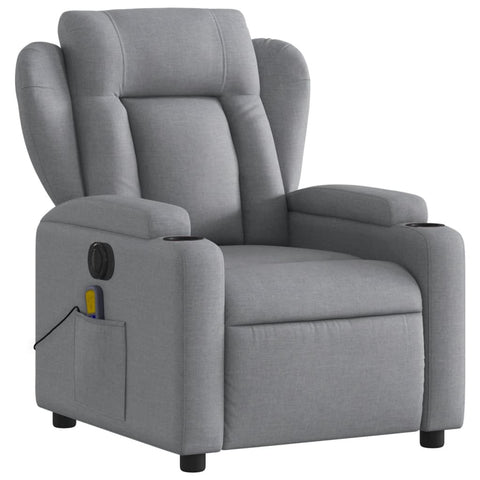 Electric Massage Chairs Electric Massage Recliner Chair Light Grey Fabric