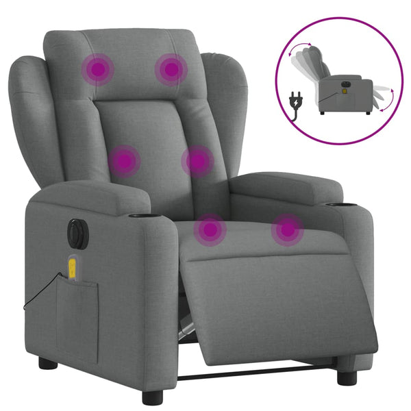 Electric Massage Chairs Electric Massage Recliner Chair Dark Grey Fabric