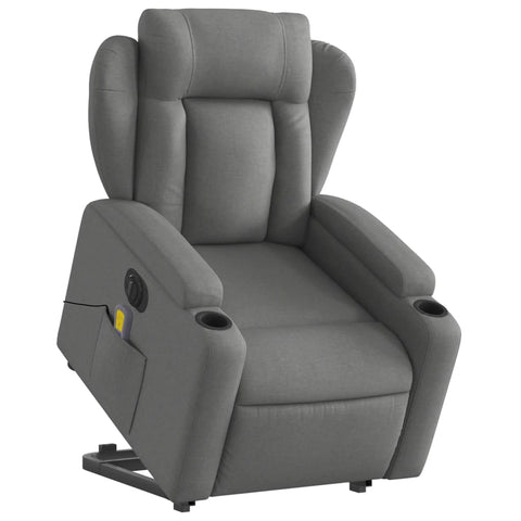 Electric Massage Chairs Electric Stand Up Massage Recliner Chair Dark Grey Fabric