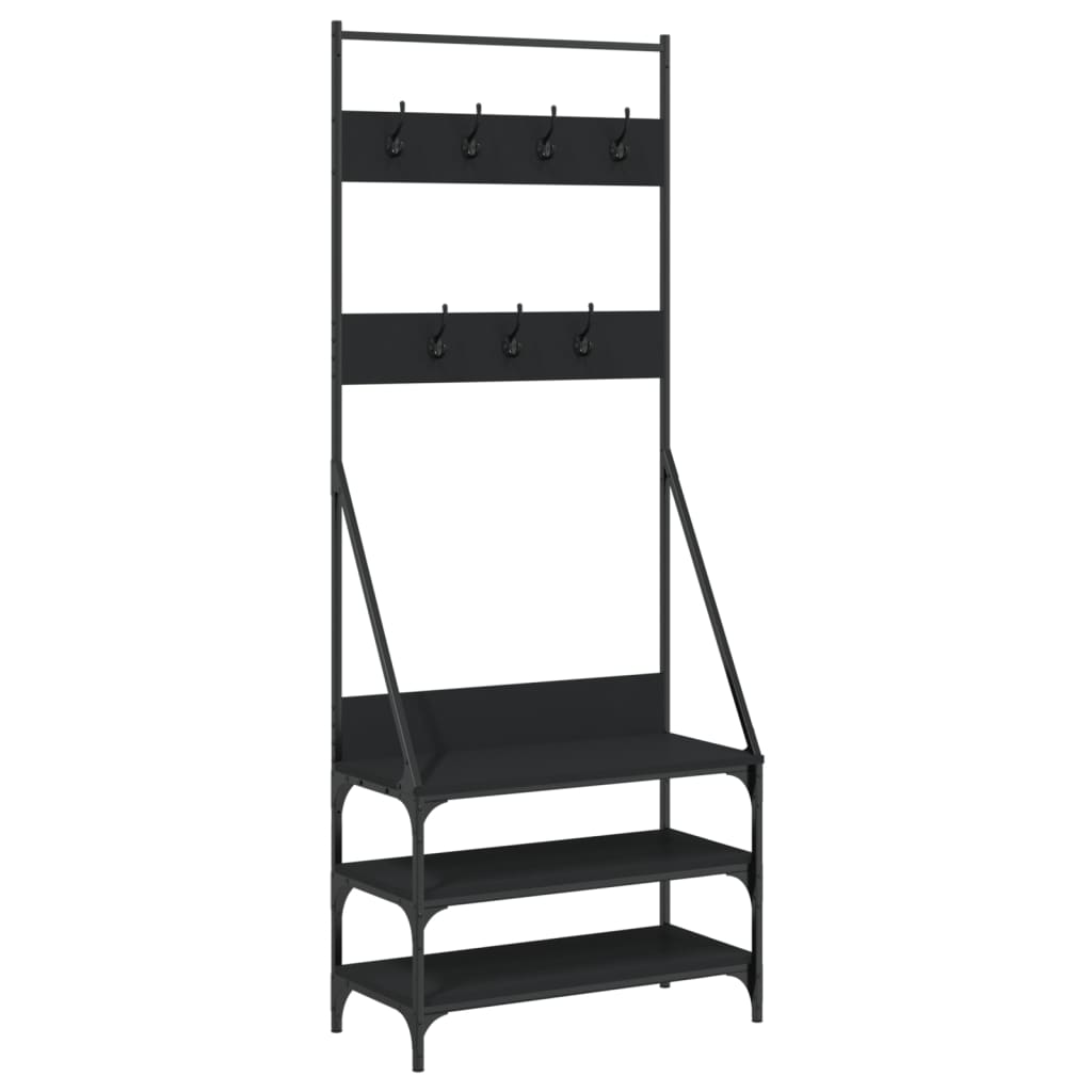 Garment Racks Clothes Rack With Shoe Storage Black 72X34x184 Cm