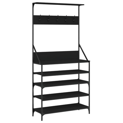 Garment Racks Clothes Rack With Shoe Storage Black 90X34x184 Cm