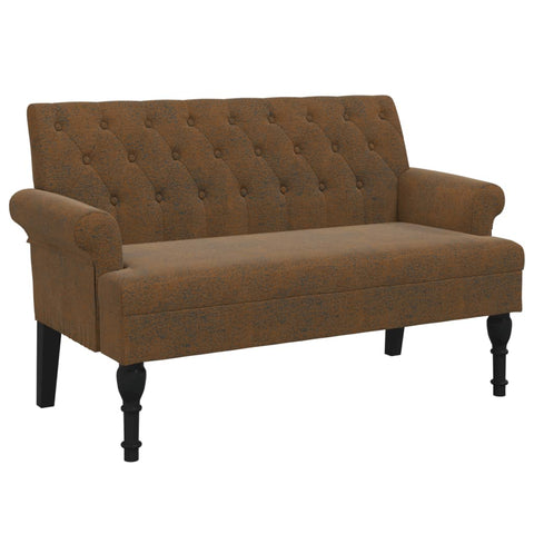 Sofas, Armchairs & Couches Bench With Backrest Brown 120X62x75.5 Cm Faux Suede Leather