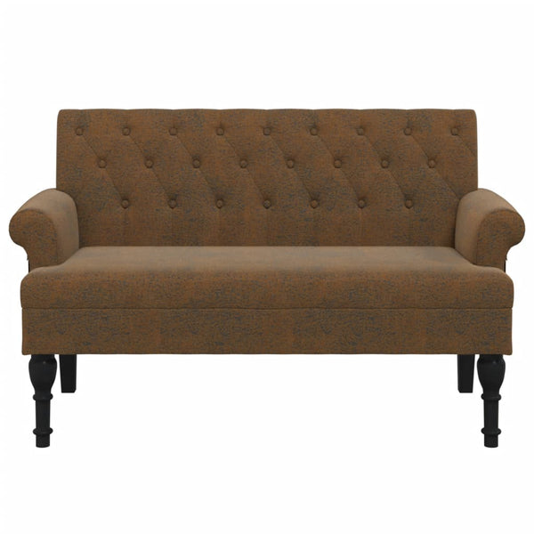 Sofas, Armchairs & Couches Bench With Backrest Brown 120X62x75.5 Cm Faux Suede Leather