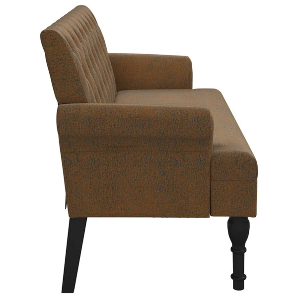 Sofas, Armchairs & Couches Bench With Backrest Brown 120X62x75.5 Cm Faux Suede Leather