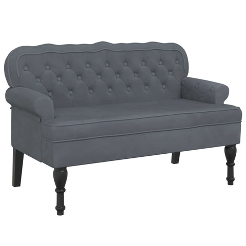 Sofas, Armchairs & Couches Bench With Backrest Dark Grey 119.5X64.5X75 Cm Velvet