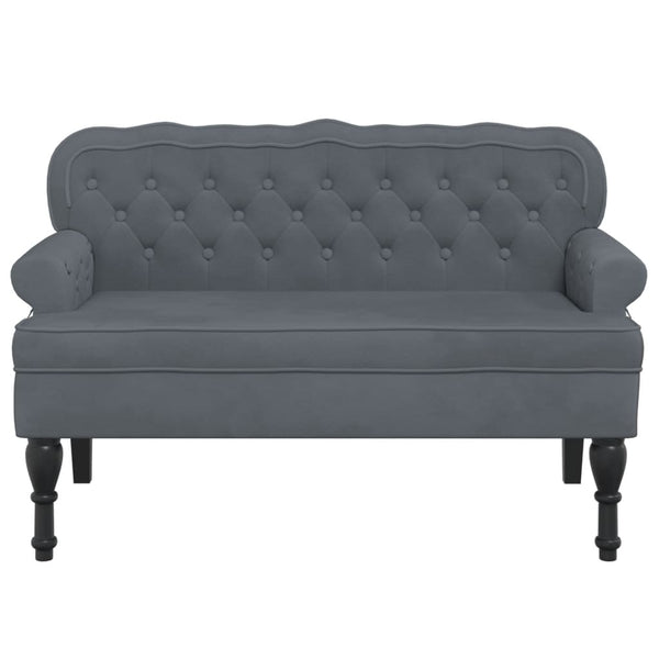 Sofas, Armchairs & Couches Bench With Backrest Dark Grey 119.5X64.5X75 Cm Velvet