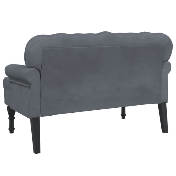 Sofas, Armchairs & Couches Bench With Backrest Dark Grey 119.5X64.5X75 Cm Velvet