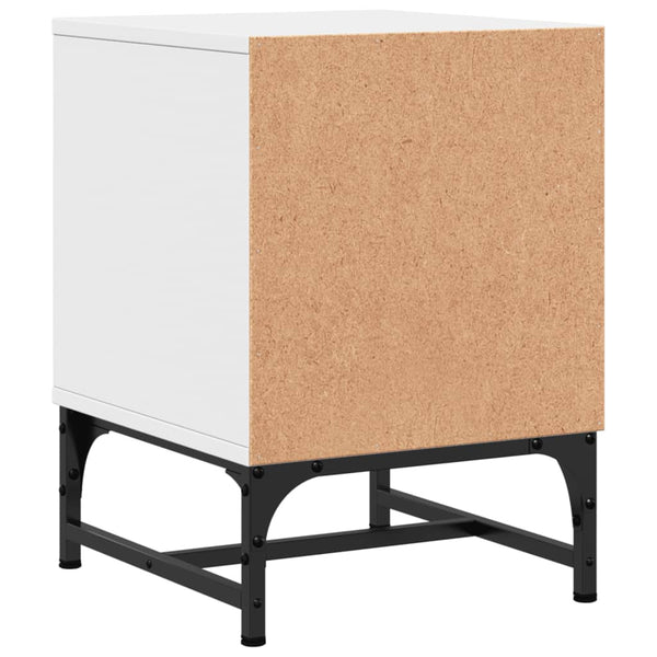 Bedside Tables Bedside Cabinets With Glass Doors 2 Pcs White 35X37x50 Cm