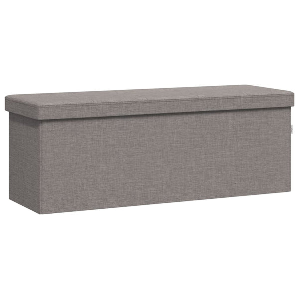 Benches Storage Bench Foldable Light Grey Faux Linen