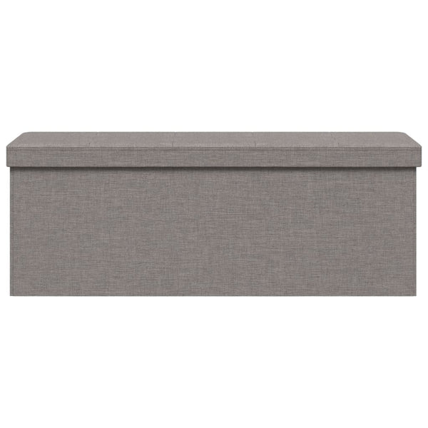 Benches Storage Bench Foldable Light Grey Faux Linen