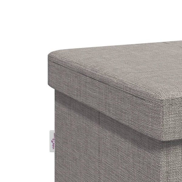 Benches Storage Bench Foldable Light Grey Faux Linen