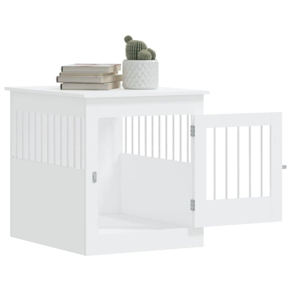 Small Animal Supplies Dog Crate Furniture White 64.5X80x71 Cm Engineered Wood