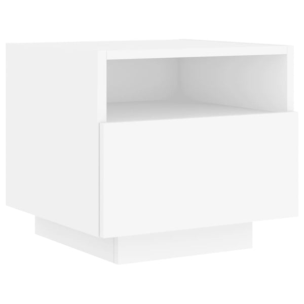 Bedside Tables Bedside Cabinets With Led Lights 2 Pcs White 40X39x37 Cm