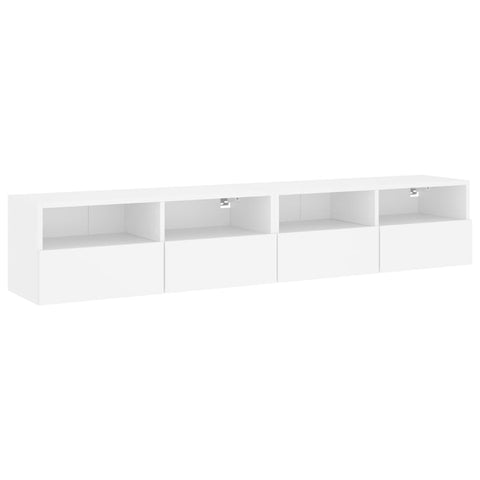 TV Stands & Entertainment Units Tv Wall Cabinets 2 Pcs White 80X30x30 Cm Engineered Wood