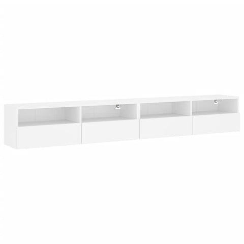 TV Stands & Entertainment Units Tv Wall Cabinets 2 Pcs White 100X30x30 Cm Engineered Wood