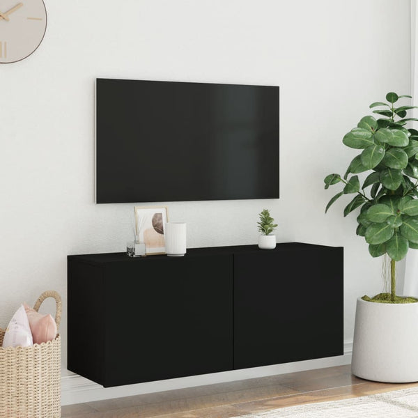 TV Stands & Entertainment Units Tv Cabinet Wall Mounted Black 100X30x41 Cm