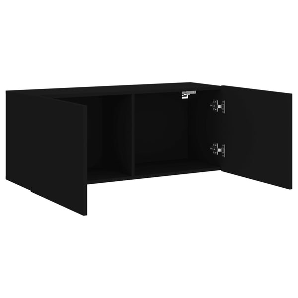 TV Stands & Entertainment Units Tv Cabinet Wall Mounted Black 100X30x41 Cm