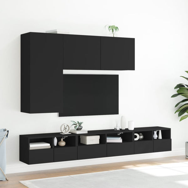 TV Stands & Entertainment Units Tv Cabinet Wall Mounted Black 100X30x41 Cm