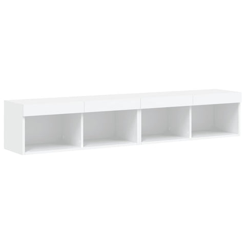 TV Stands & Entertainment Units Tv Cabinets With Led Lights 2 Pcs White 80X30x30 Cm