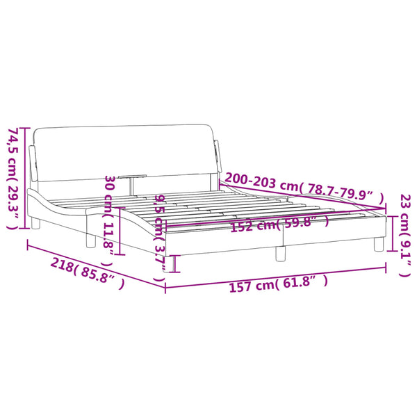 Single Bed Frames Bed Frame With Headboard Black 152X203 Cm Faux Leather