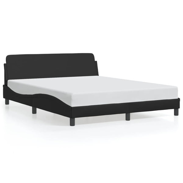 Single Bed Frames Bed Frame With Headboard Black 152X203 Cm Faux Leather