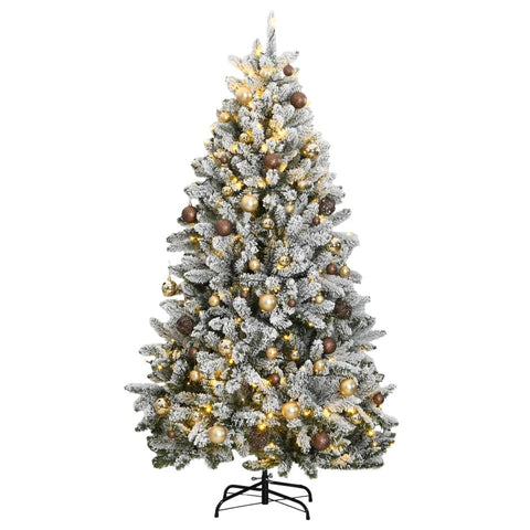 Seasonal Decorations Artificial Hinged Christmas Tree 300 Leds & Ball Set 180 Cm