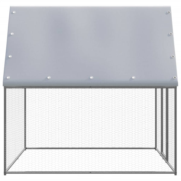 Small Animal Cages & Hutches Chicken Cage Silver And Grey 2X2x2 M Galvanised Steel