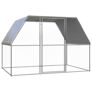 Small Animal Cages & Hutches Chicken Cage Silver And Grey 3X2x2 M Galvanised Steel