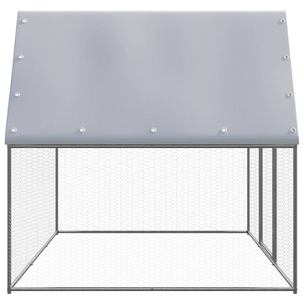 Small Animal Cages & Hutches Chicken Cage Silver And Grey 3X2x2 M Galvanised Steel