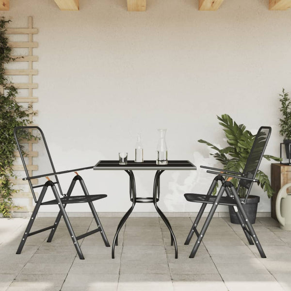 Outdoor Dining Sets 3 Piece Garden Dining Set Anthracite Metal Mesh