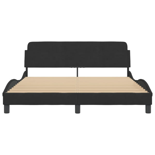 Queen Bed Frames Bed Frame With Headboard Black 152X203 Cm Velvet