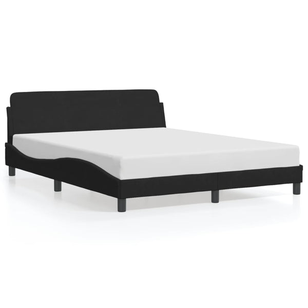 Queen Bed Frames Bed Frame With Headboard Black 152X203 Cm Velvet